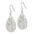 Image of 47mm Sterling Silver Polished Fancy Filigree Teardrop Dangle Earrings