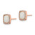 Image of 9.2mm Sterling Silver Pink Created Opal & CZ Square Halo Post Earrings