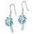 Image of 38mm Sterling Silver Created Blue Opal Inlay Palm Tree Dangle Earrings