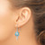 Image of 38mm Sterling Silver Created Blue Opal Inlay Palm Tree Dangle Earrings