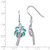 Image of 38mm Sterling Silver Created Blue Opal Inlay Palm Tree Dangle Earrings
