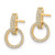 Image of 15.25mm Sterling Silver Gold-tone Polished CZ Circle Post Dangle Earrings