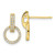 Image of 15.25mm Sterling Silver Gold-tone Polished CZ Circle Post Dangle Earrings