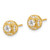Image of 7.75mm Sterling Silver Gold-tone Textured Round CZ Cluster Post Earrings