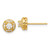 Image of 7.75mm Sterling Silver Gold-tone Textured Round CZ Cluster Post Earrings