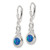 Image of 36.5mm Sterling Silver Polished Blue Opal Knot Leverback Dangle Earrings