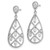 Image of 33.41mm Sterling Silver Rhodium-plated Baguette CZ Teardrop Post Earrings