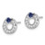 Image of 9.3mm Sterling Silver Rhodium-plated CZ and Blue Sapphire Post Earrings