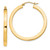 Image of 36mm Sterling Silver Flash Gold-plated 3x35mm Square Tube Hoop Earrings
