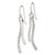 Image of 42.25mm Sterling Silver Polished CZ Wavy Bar Dangle Shephard Hook Earrings