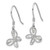 Image of 30.9mm Sterling Silver Rhodium-plated CZ Butterfly Shepherd Hook Earrings