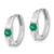 Image of 16.5mm Sterling Silver Rhodium-plated Green/White CZ Hinged Hoop Earrings