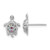 Image of 12.3mm Sterling Silver Rhodium-plated Multi-color CZ Turtle Post Earrings