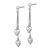 53mm Sterling Silver Rhodium-plated Polished Heart Post Dangle Earrings