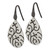 Image of 28.7mm Sterling Silver Brushed Oxidize Burnished Swirl Pear Shape Earrings