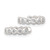 Image of 12.15mm Sterling Silver E-Coating Polished CZ Bezel Pair of 2 Cuff Earrings