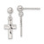 Image of 19.3mm Sterling Silver Polished and Diamond-cut Cross Dangle Post Earrings