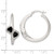 Image of 31.25mm Sterling Silver Polished Black Enameled ByPass Circle Hoop Earrings