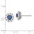 Image of 9.38mm Sterling Silver Rhodium-plated Blue and White CZ Halo Post Earrings