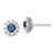 Image of 9.38mm Sterling Silver Rhodium-plated Blue and White CZ Halo Post Earrings