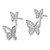 Image of 18.8mm Sterling Silver Rhodium-plated CZ Butterfly Front and Back Earrings
