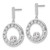 Image of 27.6mm Sterling Silver Rhodium-plated Fancy Circle CZ Dangle Post Earrings