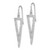 Image of 35.15mm Sterling Silver Rhodium-plated Polished CZ Triangle Dangle Earrings