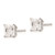 6mm Sterling Silver Rhodium-plated Polished Square 6mm CZ Stud Earrings