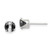 Image of 6mm Sterling Silver Black & White 6mm Round CZ Snap-in Set Stud Earrings
