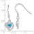 Image of 28mm Sterling Silver Created Blue Opal Inlay Center Heart Dangle Earrings