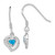 Image of 28mm Sterling Silver Created Blue Opal Inlay Center Heart Dangle Earrings