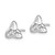 Image of 9mm Sterling Silver Rhodium-plated Clear CZ Trinity Symbol Post Earrings