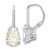 Image of 28.5mm Sterling Silver Rhodium-plated Pear Iridescent CZ Leverback Earrings