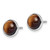 Image of 8.6mm Sterling Silver Rhodium-plated Polished 7mm Tigers Eye Post Earrings