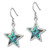 Image of 36.45mm Sterling Silver Rhodium-plated Polished Abalone Star Dangle Earrings