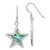 Image of 36.45mm Sterling Silver Rhodium-plated Polished Abalone Star Dangle Earrings