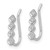 Image of 3mm Sterling Silver Rhodium-plated Polished Four CZ Ear Climber Earrings
