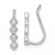 Image of 3mm Sterling Silver Rhodium-plated Polished Four CZ Ear Climber Earrings