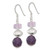 Image of 42.5mm Sterling Silver Polished & Textured Amethyst/Ametrine Dangle Earrings