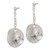 Image of 52mm Sterling Silver Polished & Textured Fancy Circle Post Dangle Earrings