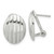 Image of 15.7mm Sterling Silver Polished and Striped Texture Oval Omega Back Earrings