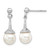 Image of 24mm Sterling Silver Rhodium-plated CZ and Simulated Pearl Dangle Earrings