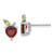 Image of Sterling Silver Rhodium-plated Garnet and Peridot Apple Post Earrings