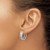 Image of 19mm Sterling Silver Rhodium-plated Hammered Center CZ 5.5mm Hoop Earrings