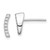 Image of 11mm Sterling Silver Rhodium-plated Polished CZ Curved Wedge Post Earrings