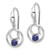 Image of 26mm Sterling Silver Rhodium-plated Polished Lapis Circles Dangle Earrings