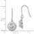 Image of 24mm Sterling Silver Rhodium-plated Polished Round CZ Halo Dangle Earrings