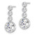 Image of 22.75mm Sterling Silver Rhodium-plated Polished Round CZ Post Dangle Earrings