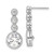 Image of 22.75mm Sterling Silver Rhodium-plated Polished Round CZ Post Dangle Earrings