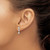 Image of 15.6mm Sterling Silver Rhodium-plated Polished Three CZ Post Dangle Earrings
